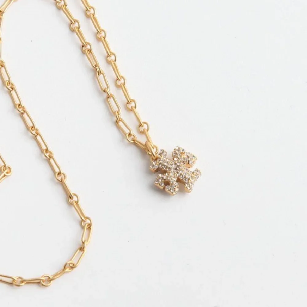 Tory Burch Gold Flower Pendant Necklace